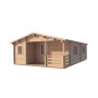Vue de profile du Chalet bois habitable RE2020 Alméria – 40 m², 2 chambres, terrasse
