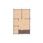 Plan du Chalet bois habitable RE2020 Alméria – 40 m², 2 chambres, terrasse