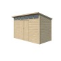 Vue de face de l'Abri en bois massif 6m2 Q-Line 360x180cm - 28mm - Toiture incluse