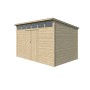 Vue latérale de l'Abri en bois massif 8m2 Q-Line 360x240cm - 28mm