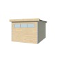 Vue arrière de l'Abri en bois massif 11m2  - Bac acier