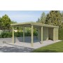 Vue du Carport Bois 22,39 m² BREMEN QB 307x720 cm Q Line – Autoclave – Toiture Fibre de Verre