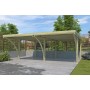 Vue du Carport CAPRI 594X552 Q LINE - Imprégnation Verte - panneaux ondulés en fibre de verre
