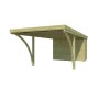 Abri fermé en épicéa massif 26 mm sous carport bois