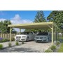 Carport bois double 2 voitures 594x552 cm autoclave classe 3