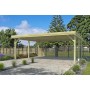 Carport bois 30 m² poteaux 12x12 cm structure renforcée