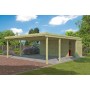 Carport 2 voitures bois autoclave grande dimension
