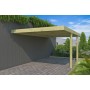 Carport voiture bois contre maison 17 m²