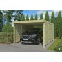 Carport voiture COMBI C Q LINE 307x554 bois massif – vue extérieure