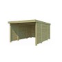 Carport bois vert pour voiture et jardin