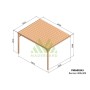 Pergola adossée 6 mètres grande largeur
