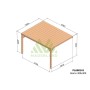 Pergola adossée 6 mètres grande largeur