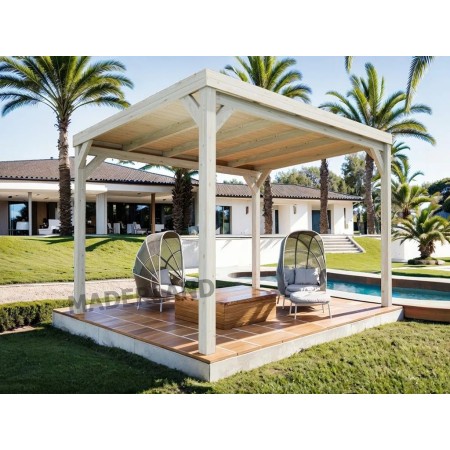 Pergola Strasbourg 3x3 m bois lamellé autoportante