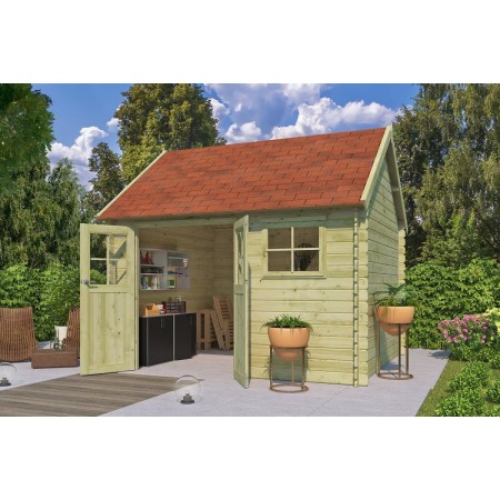 Photo de l'Abri de jardin 10m2 Glasgow L 355x320 - 28mm - Imprégné