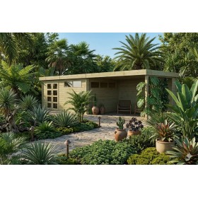 Pool House 26m2 - 905x295cm - 44mm - Imprégnation verte - Toit plat