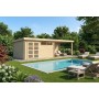 Pool House 30m2 - 815x385cm - 44mm - Bac acier laqué - Toit plat