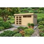 Abri de jardin 15m2 - 415x385cm - 44mm - Toit plat - Bac acier laqué