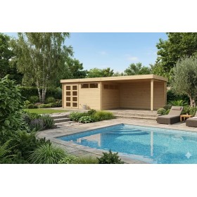 Pool House 24m2 - 815x295cm - 44mm - Bac acier laqué avec feutre anti-condensation