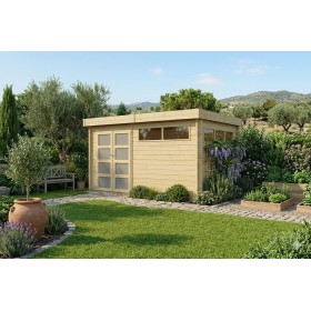 Abri de jardin 12m2 - 415x295cm - 44mm - Bac acier laqué avec feutre anti-condensation