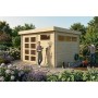 Abri de jardin 10m2 - 355x295cm - 44mm - Bac acier laqué avec feutre anti-condensation