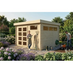 Abri de jardin 10m2 - 355x295cm - 44mm - Bac acier laqué avec feutre anti-condensation