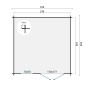 Dimensions des fondations 360 x 360 cm du chalet en bois de jardin