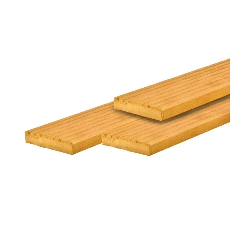 Lame de terrasse en bois dur Bilinga 2,5 x 14,5 x 180 cm, rabotée, 1 face 7 rainures