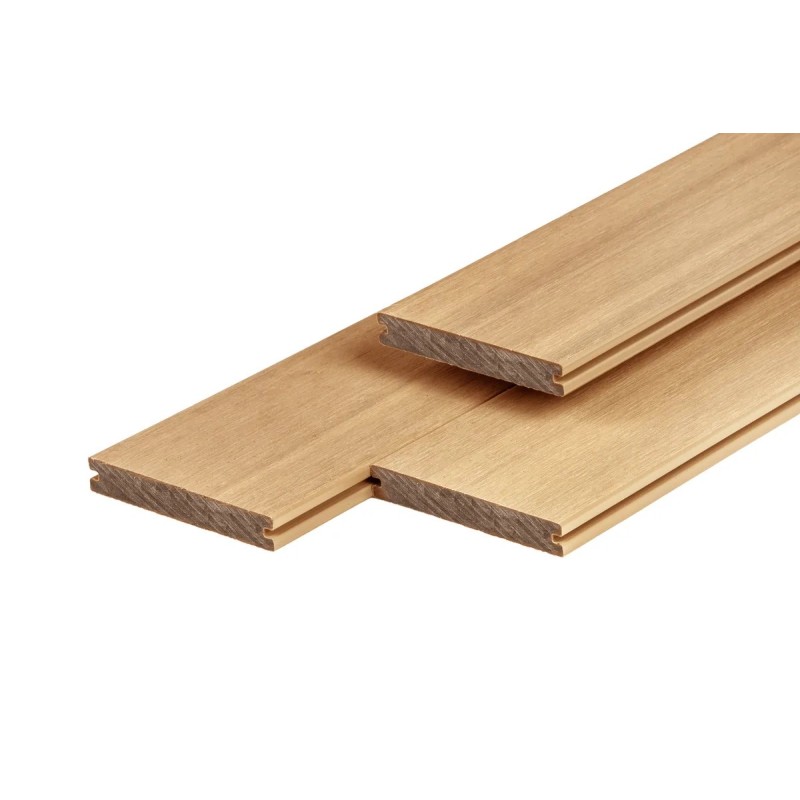 Lame de terrasse composite PuraShield 2,3 x 13,8, système de clipsage, massif, cèdre