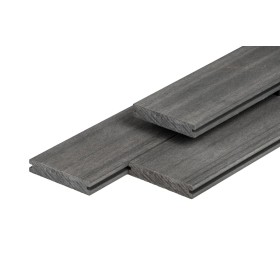 Lame de terrasse composite PuraShield 2,3 x 13,8, système de clipsage, massif, gris foncé