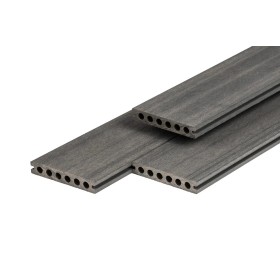 Lame de terrasse composite PuraShield 2,3 x 13,8, système de clipsage, alvéolaire, gris foncé