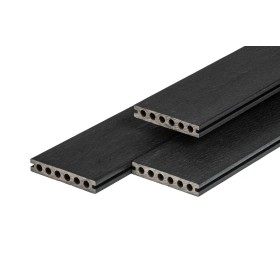 Lame de terrasse composite PuraShield 2,3 x 13,8, système de clipsage, alvéolaire, Noir Ébène