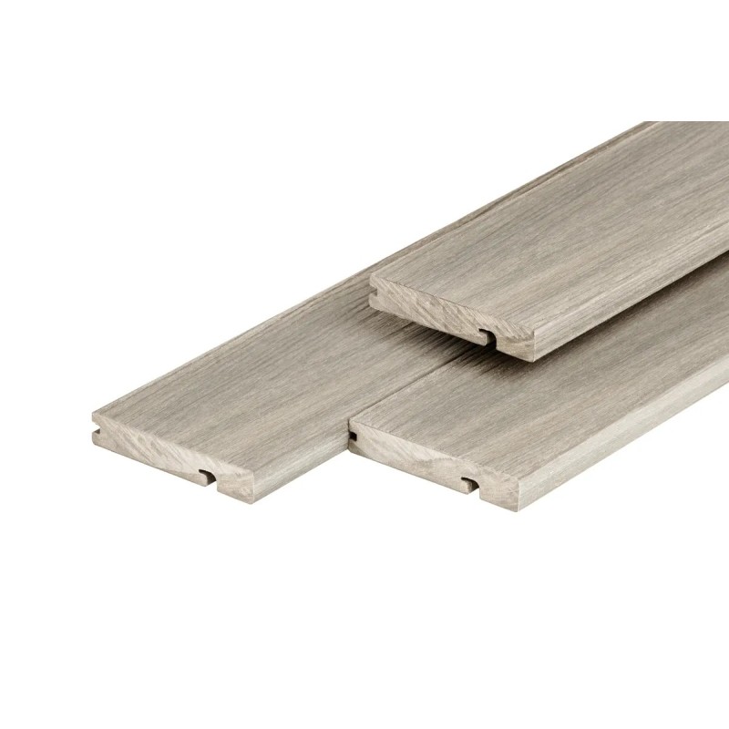 Lame de rive composite PuraShield 2,3 x 13,8 x 300 cm, système de clips, gris clair