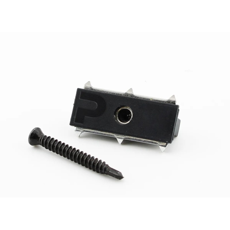 Clips de fixation invisible PuraFix en acier inoxydable noir – Lot de 100 (vis et embout inclus)