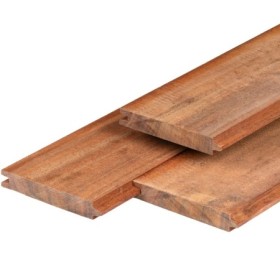 Palplanches en bois dur Angelim vermelho 3,0 x 18,5 x 200 cm rabotées