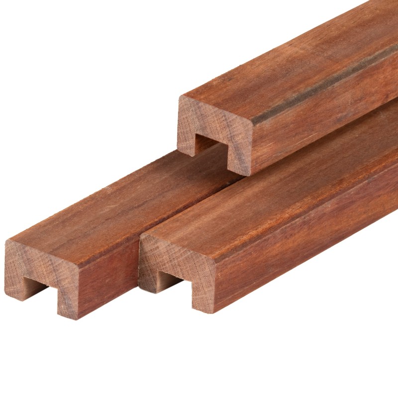 Chapeau en bois dur Angelim vermelho 4,5 x 7,0 x 185 cm raboté