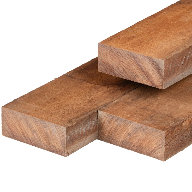 Planche de bois dur Angelim vermelho 5,0 x 10,0 x 200 cm scié fin