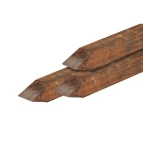 Poteau en bois dur d'Azobé, 8,0 x 8,0 x 200 cm, scié finement, pointu