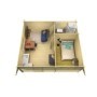 Chalet Cantabria 520 x 595 cm : L'agencement idéal pour un studio de jardin, bureau ou gîte