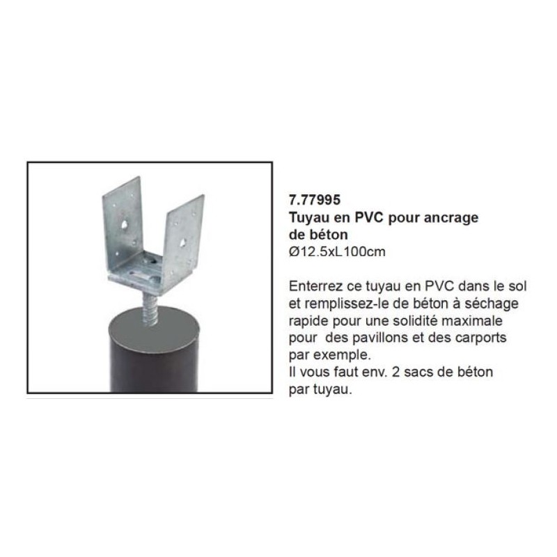 Lot tuyan en PVC + ancrage de béton