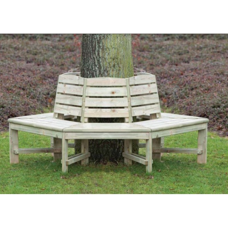 Banc Exterieur Tour D Arbre Avec Dossier Epaisseur 3cm Diametre 185cm