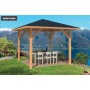 Pavillon kiosque de jardin en bois mélèze doublas KOS 13m2