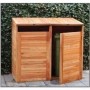 Abri cache-poubelles double en bois dur