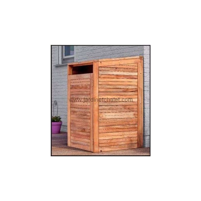 Abri cache-poubelle simple en bois dur