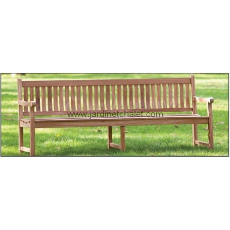 Banc de jardin en teck Bretagne 3 pieds 210cm