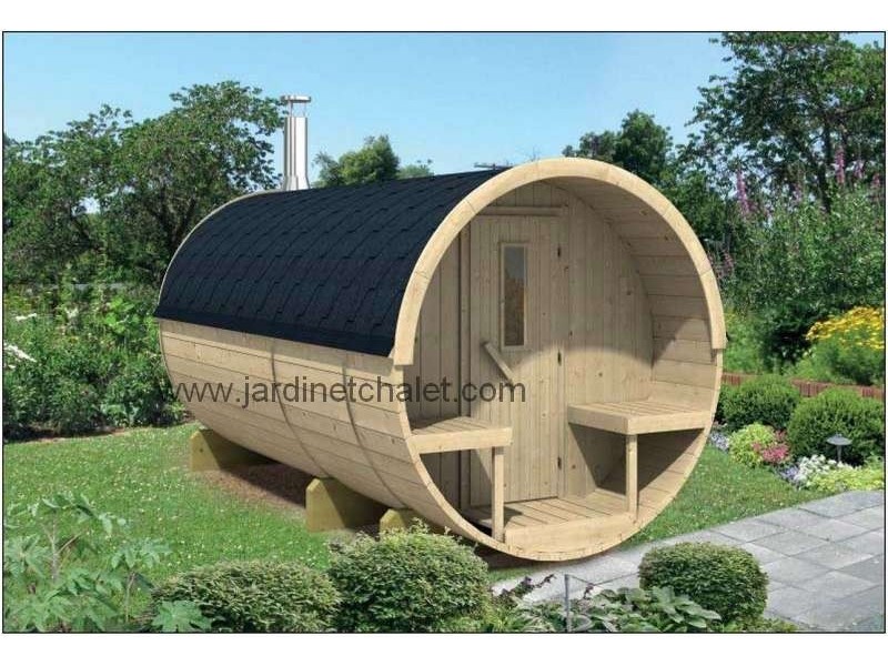 Sauna tonneau en thermowood 400cm