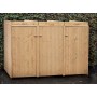 Cache poubelle triple en bois