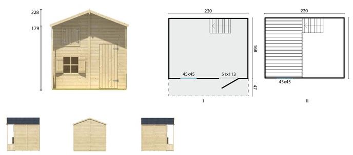 cabane en bois pour enfant CENDRILLON