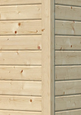 Détail de finition de l'abri en bois massif