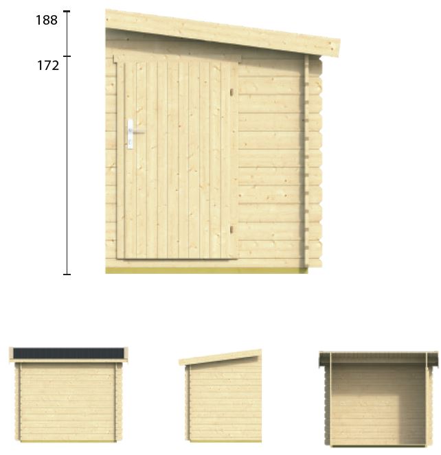 Annexe pour chalet de jardin en bois 44mm