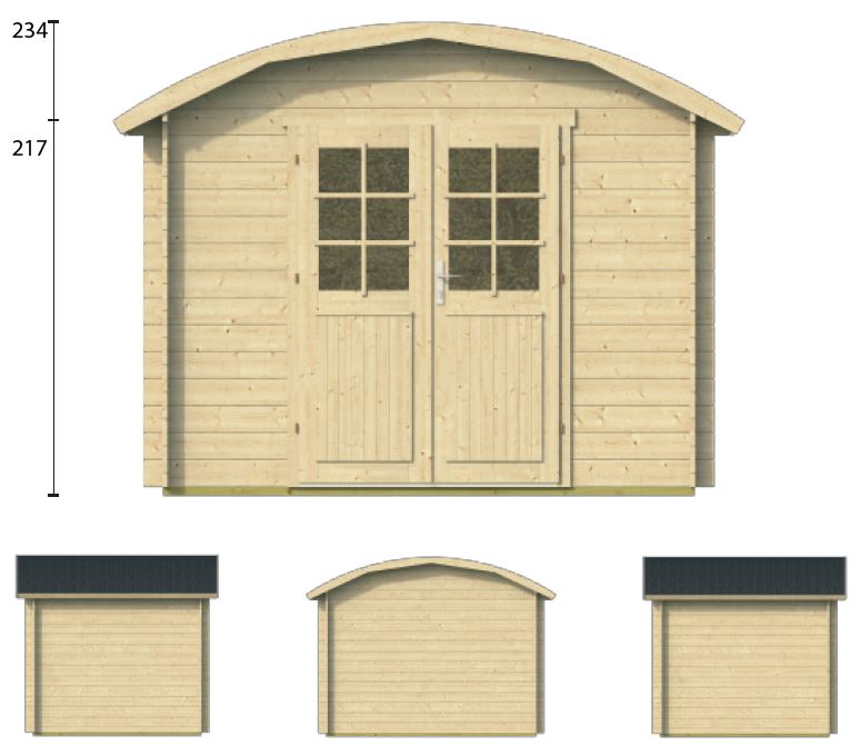 Abri de jardin en bois toit rond KLAIR de Jardin et Chalet